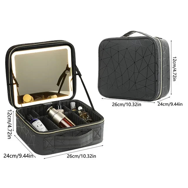 Portable LED Lighted Makeup Case