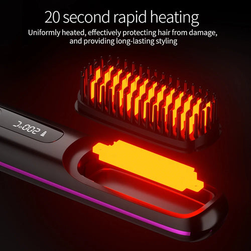 Cordless Ceramic Hair Straightening Brush