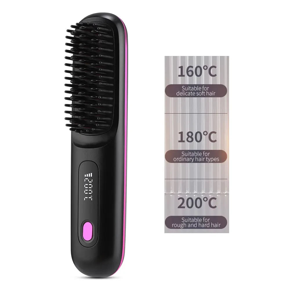 Cordless Ceramic Hair Straightening Brush