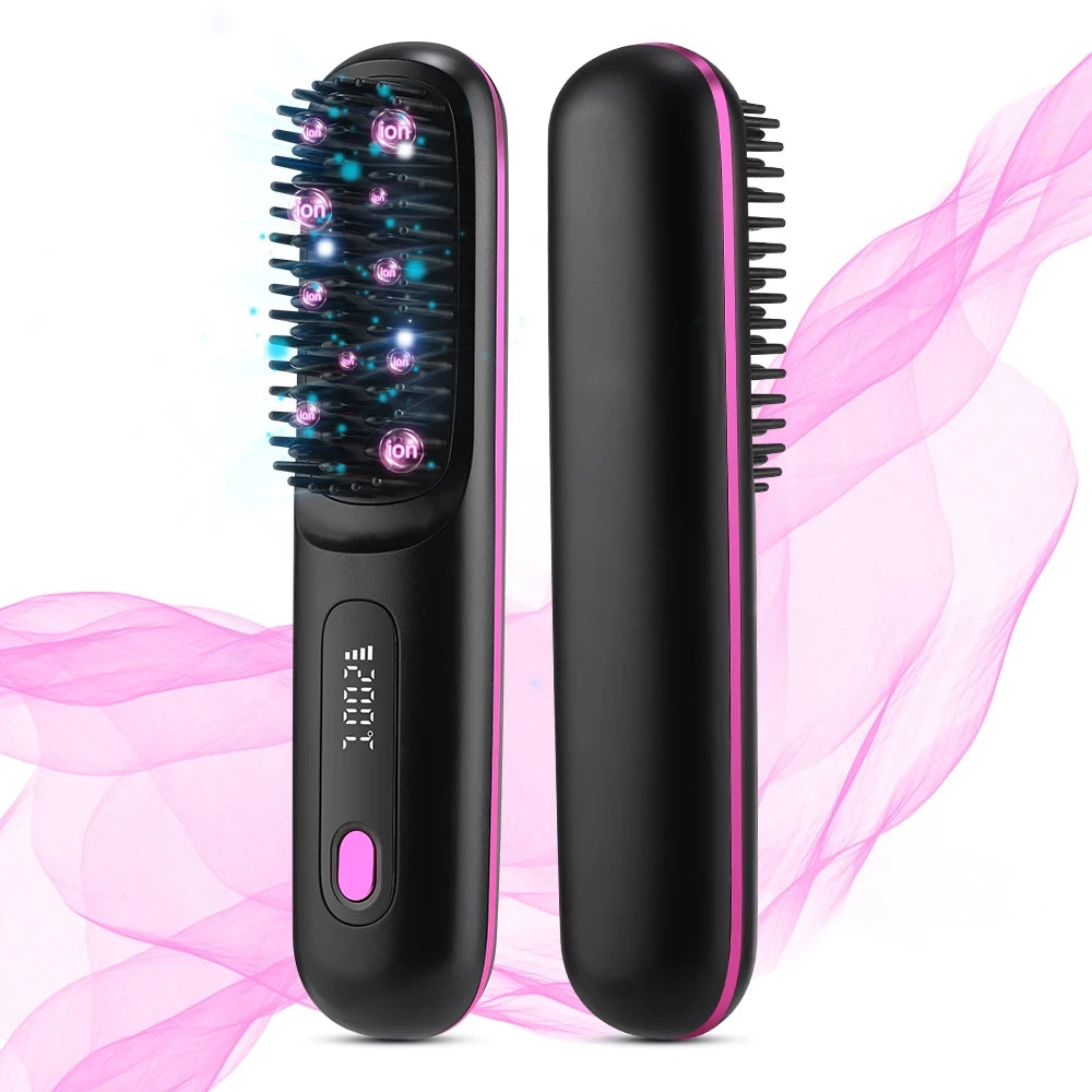 Cordless Ceramic Hair Straightening Brush