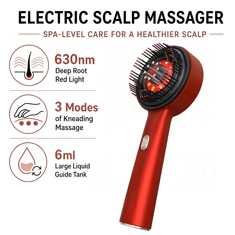 Electric Red Light Scalp Massager