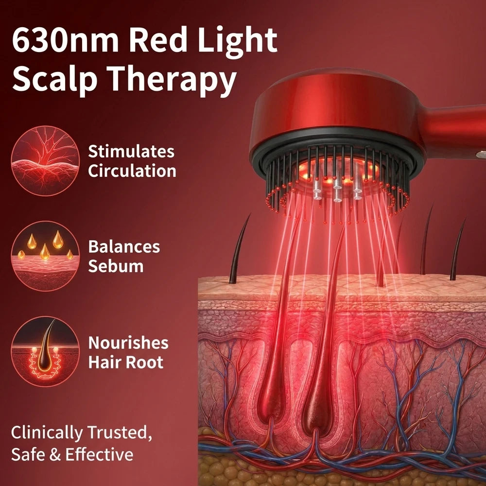 Electric Red Light Scalp Massager