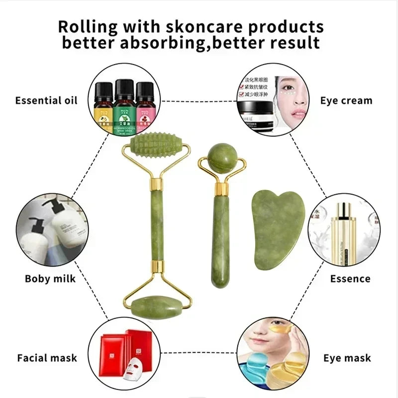 Natural Stone Facial Massage Set