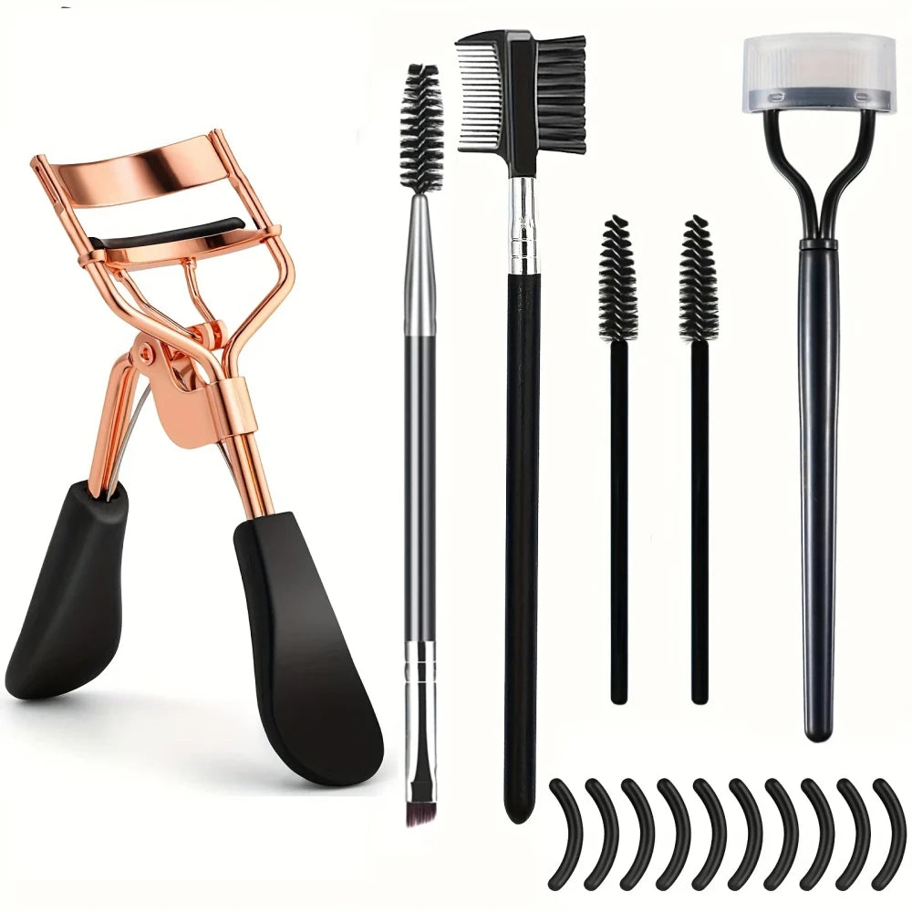 Eyelash Curler and Brush Makeup Set