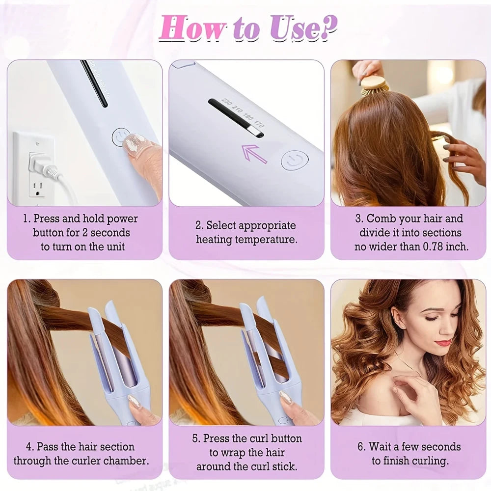 Automatic Rotating Ceramic Hair Curler